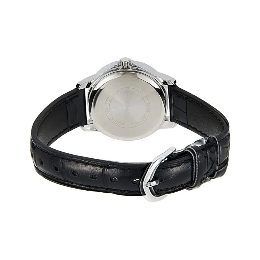 Casio LTP-V004L-7AUDF – Montre Femme Cuir noir Cadran Blanc