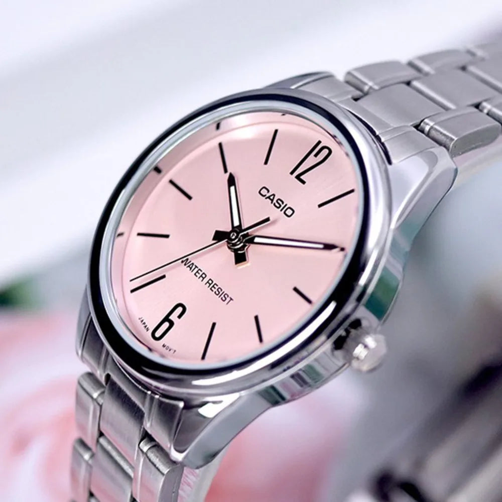 Casio LTP-V005D-4B – Montre Femme Acier Inoxydable Rose Élégante