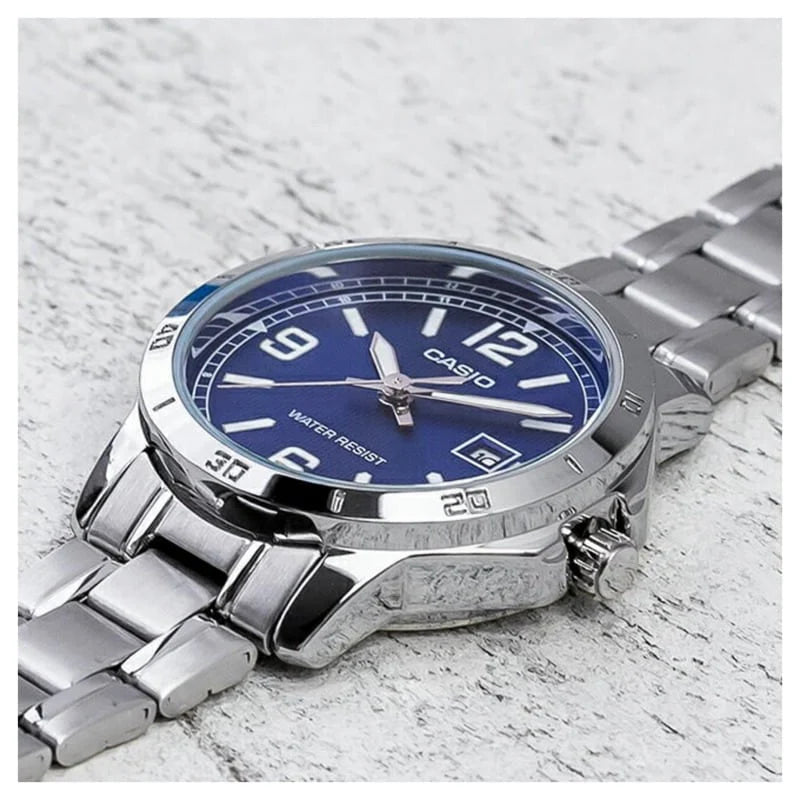 Casio MTP-V004D-2B – Montre Homme Acier Inoxydable Bleu