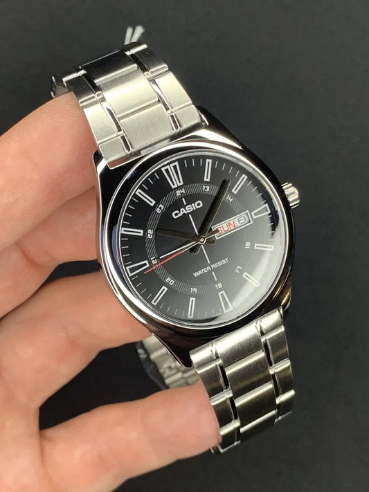 Casio MTP-V006D-1C – Montre Homme Acier Inoxydable Noir Classique