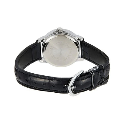 Casio LTP-V004L-7AUDF – Montre Femme Cuir noir Cadran Blanc