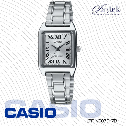 Casio LTP-V007D-7B – Montre Femme Acier Inoxydable Cadran Blanc
