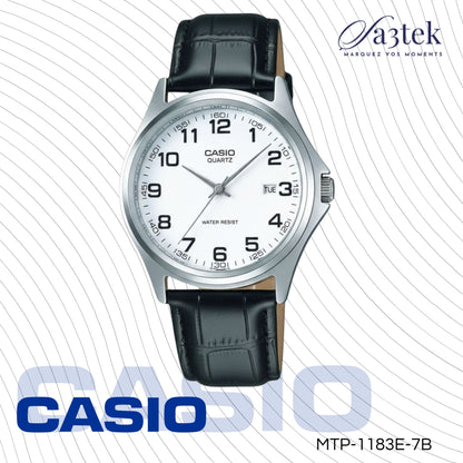 Casio MTP-1183E-7B – Montre Homme Cuir Cadran Blanc