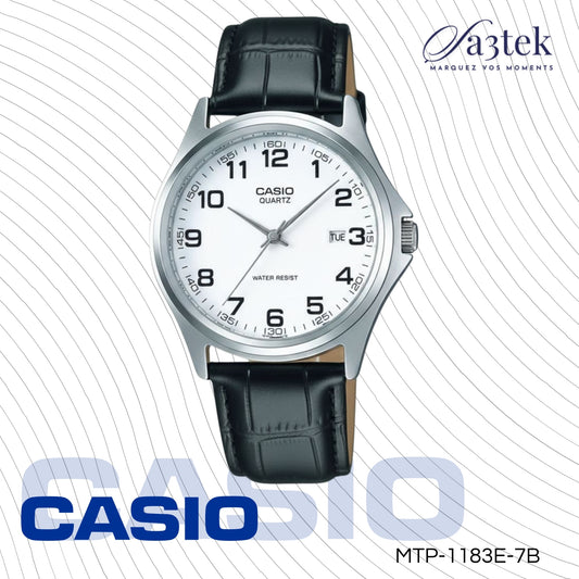 Casio MTP-1183E-7B – Montre Homme Cuir Cadran Blanc