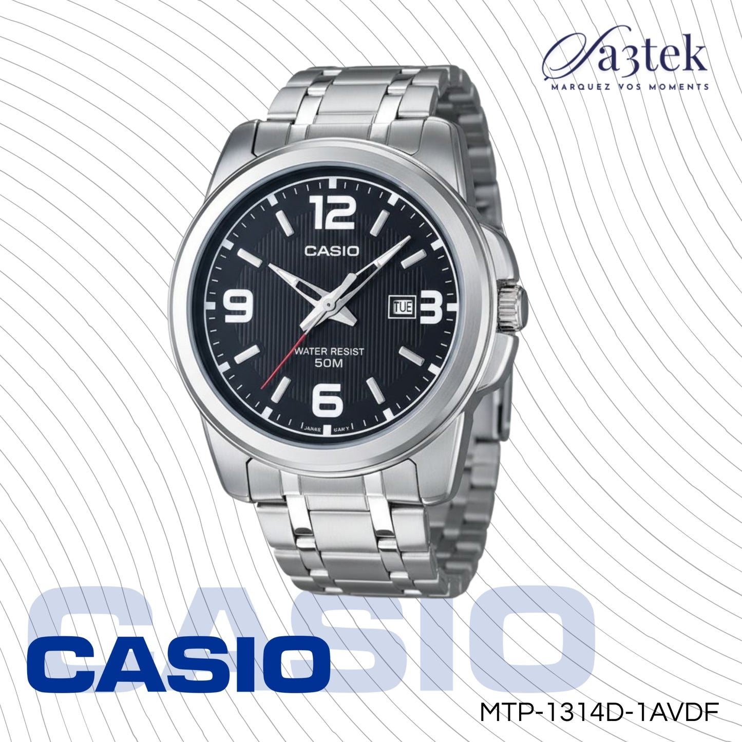 Casio MTP-1314D-1AVDF – Montre Homme Acier Inoxydable Noir