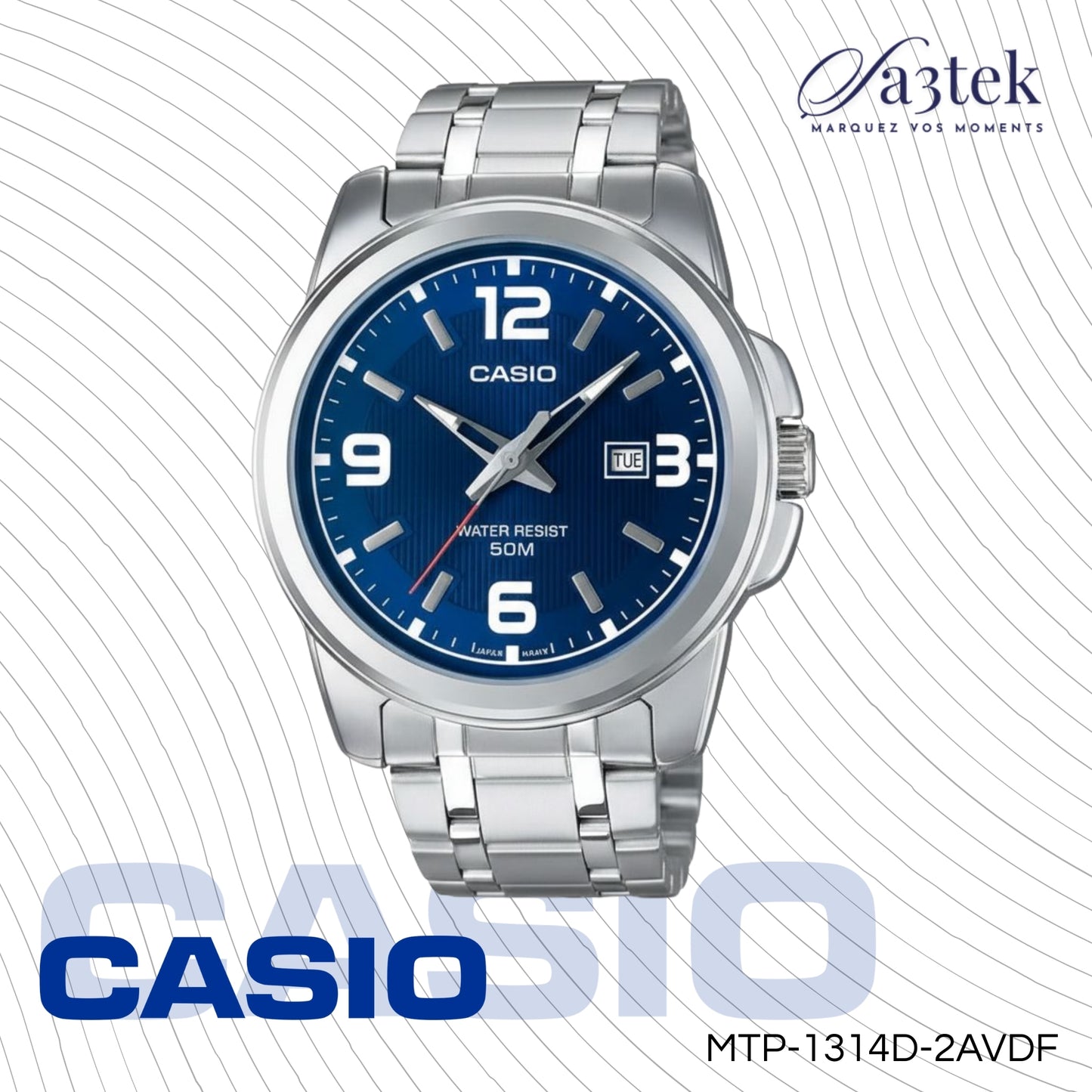 Casio MTP-1314D-2AVDF – Montre Homme Acier Inoxydable Bleu