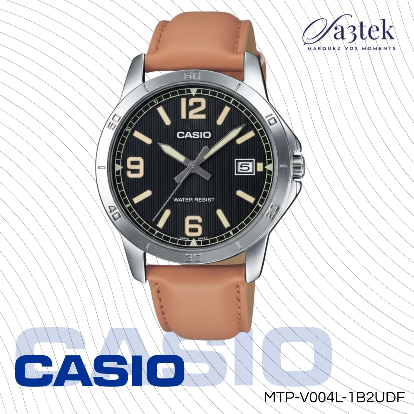 Casio MTP-V004L-1B2UDF – Montre Homme Classique Bracelet Cuir