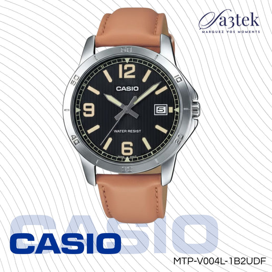 Casio MTP-V004L-1B2UDF – Montre Homme Classique Bracelet Cuir