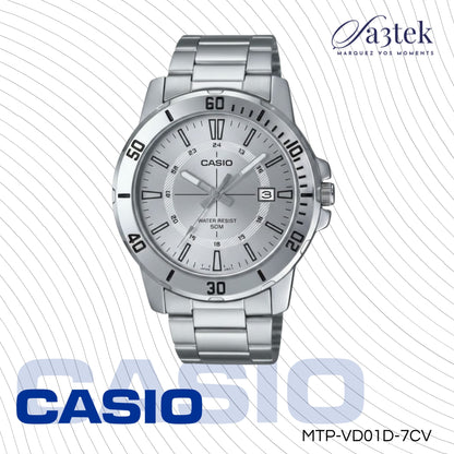 Casio MTP-VD01D-7CV – Montre Homme Acier Inoxydable Cadran Blanc