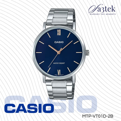 Casio MTP-VT01D-2B – Montre Homme Acier Inoxydable Bleu