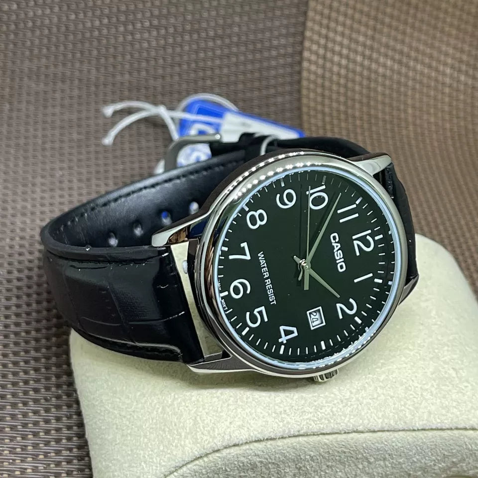 Casio MTP-V002L-1B – Montre Homme Élégante Bracelet Cuir Noir